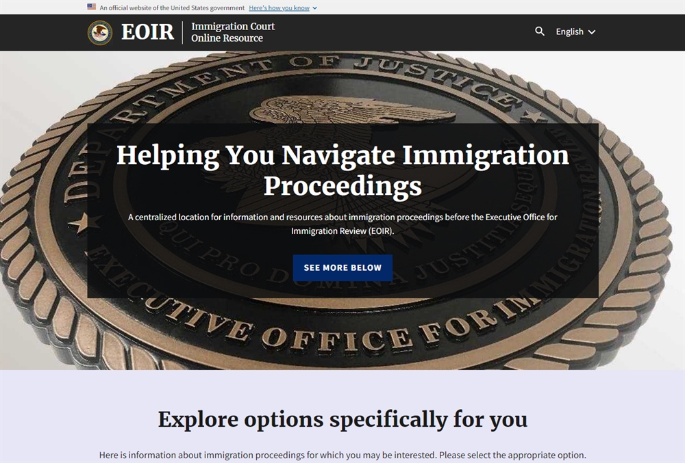 EOIR home page